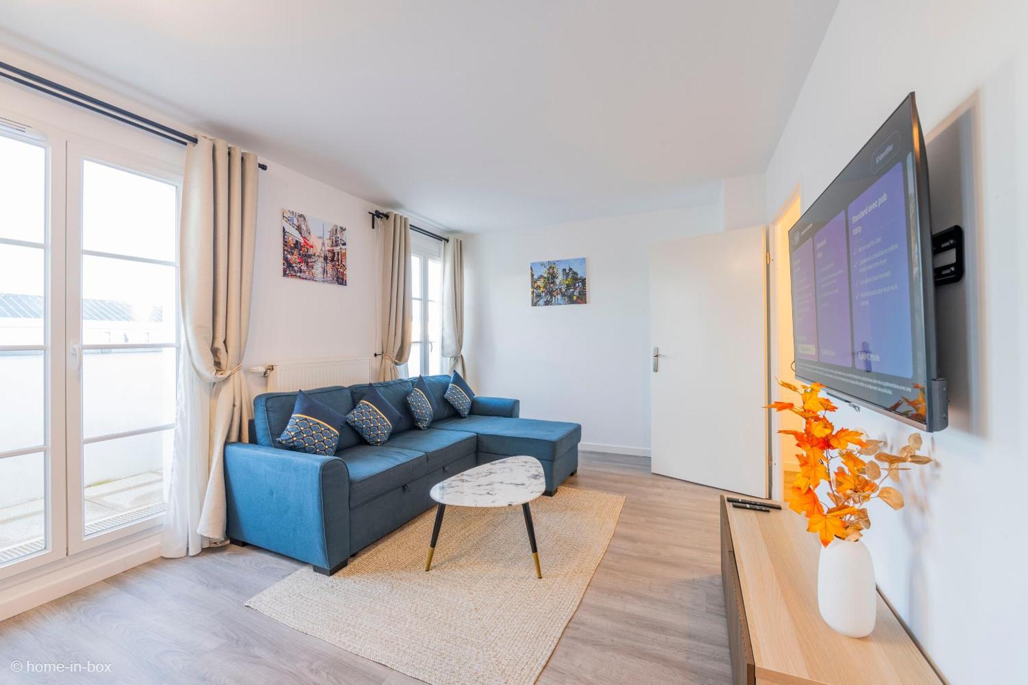 Apartment Le Cartier Appt F3, 7mn Disneyland, Parking,terrace *